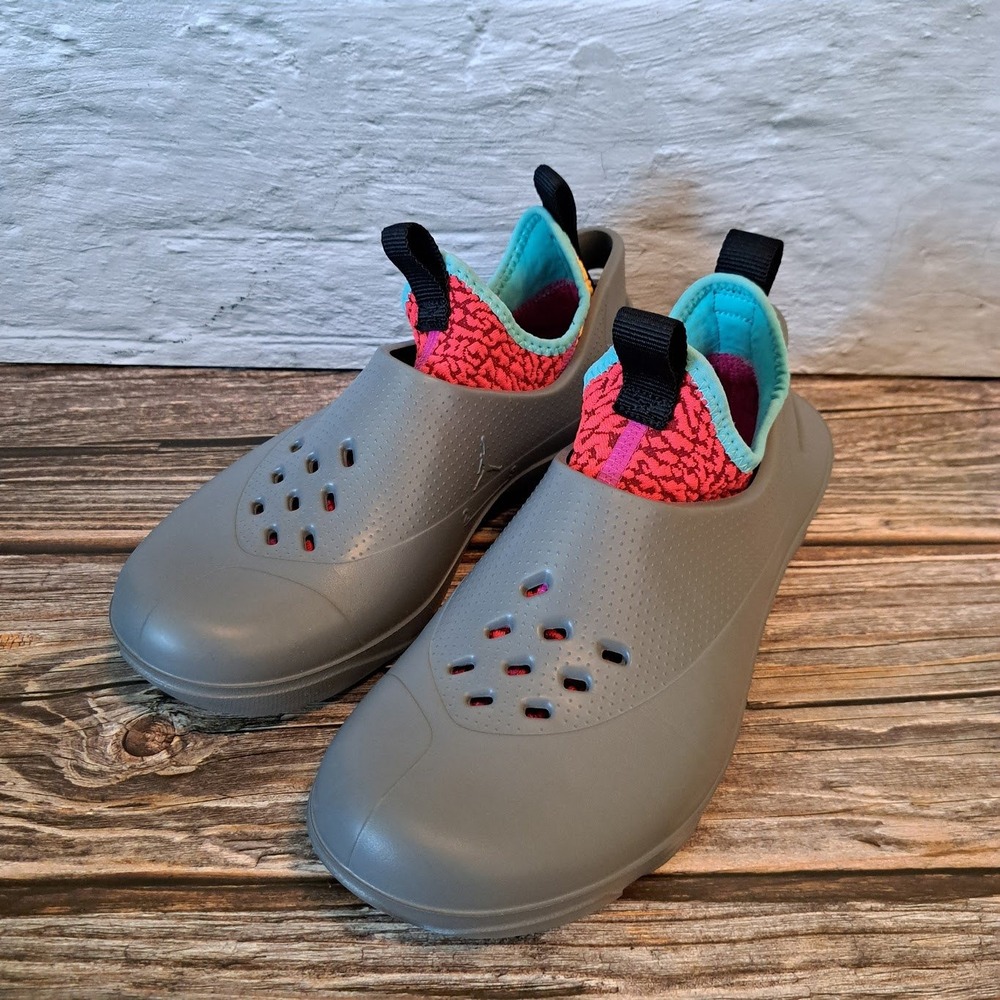 Jordan System.23 Grey Multi-Color Clog Sneakers DN4890-001 Kids Size 7Y
